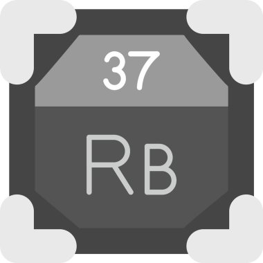 37 Rubidium Simgesi, Web Kullanımı için Basit Vektör İllüstrasyonu