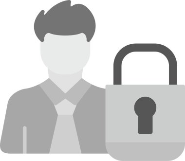 Web kullanımı için Kullanıcı Kilidi Simgesi, Basit Vektör İllüstrasyonu