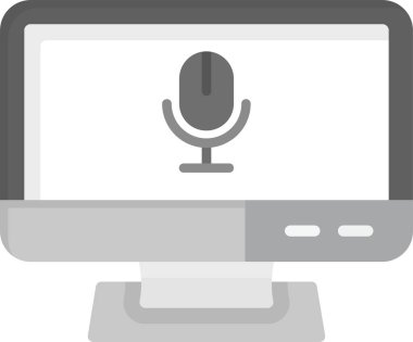 Web Kullanımı için Ses Kaydı Simgesi, Basit Vektör İllüstrasyonu