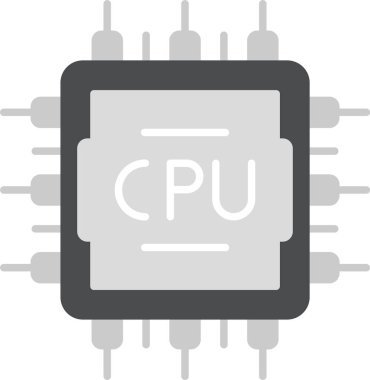 Web Kullanımı için İşlemci Simgesi, Basit Vektör İllüstrasyonu