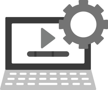 Video Oynatıcı Simgesi, Web Kullanımı için Basit Vektör İllüstrasyonu