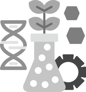 Biyoteknoloji Simgesi, Web Kullanımı için Basit Vektör İllüstrasyonu