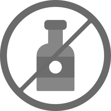 Web Kullanımı için Alkol Simgesi Yok, Basit Vektör İllüstrasyonu