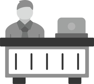 Web Kullanımı için İşyeri Simgesi, Basit Vektör İllüstrasyonu