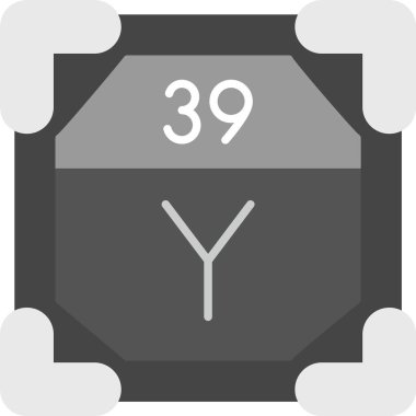 39 Yttrium Simgesi, Web Kullanımı için Basit Vektör İllüstrasyonu