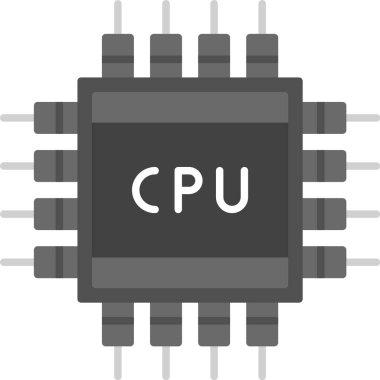 Web Kullanımı için İşlemci Simgesi, Basit Vektör İllüstrasyonu