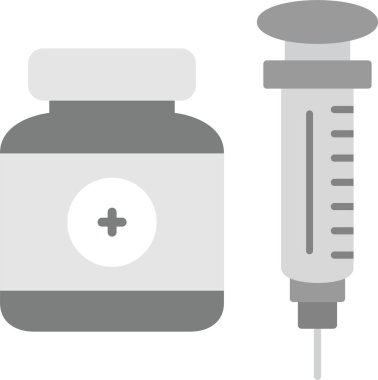 Aşı Simgesi, Web Kullanımı için Basit Vektör İllüstrasyonu