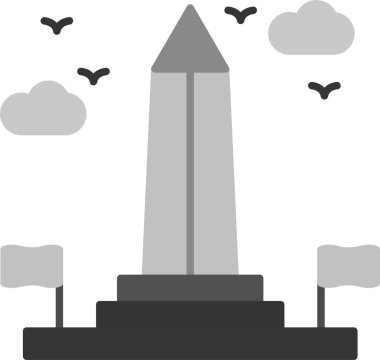 Washington Anıt Simgesi, Web Kullanımı için Basit Vektör İllüstrasyonu