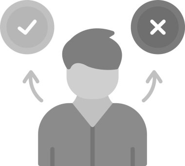 Web Kullanımı için Karar Alma Simgesi, Basit Vektör İllüstrasyonu