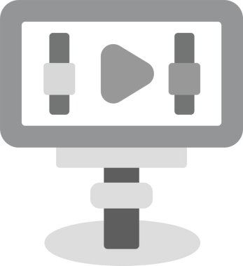 Web Kullanımı için Uzaklık Eğitimi Simgesi, Basit Vektör İllüstrasyonu