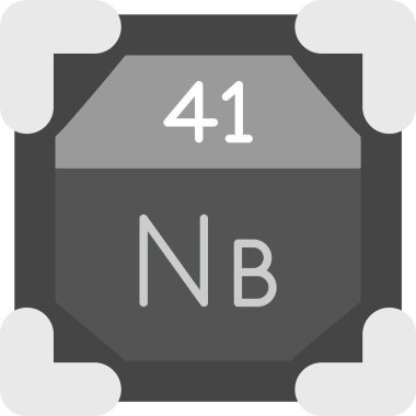 41 Niobium Simgesi, Web Kullanımı için Basit Vektör İllüstrasyonu