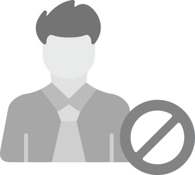 Web kullanımı için Kullanıcı Yasağı Simgesi, Basit Vektör İllüstrasyonu