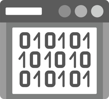 Web Kullanımı için İkili Kod Simgesi, Basit Vektör İllüstrasyonu