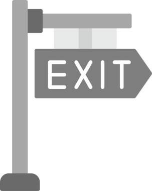 Web Kullanımı için Çıkış Simgesi, Basit Vektör İllüstrasyonu