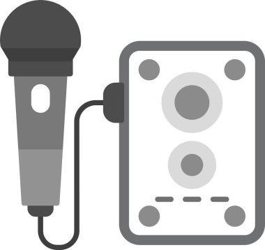 Web Kullanımı için Basit Vektör İllüstrasyonu Mikrofon Simgesi