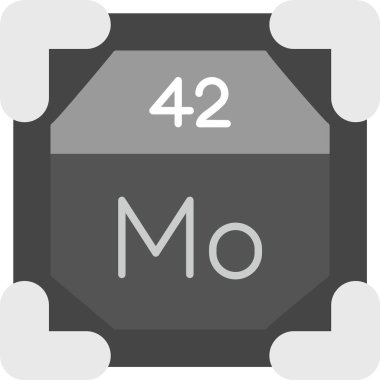42 Molybdenum Simgesi, Web Kullanımı için Basit Vektör İllüstrasyonu