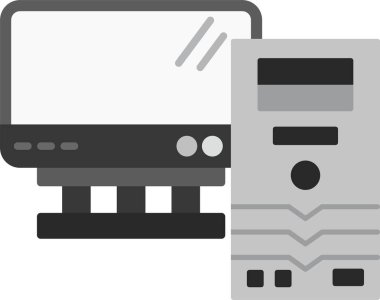 Kişisel Bilgisayar Simgesi, Web Kullanımı için Basit Vektör İllüstrasyonu