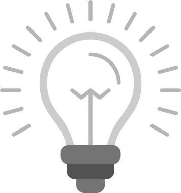 Ampul Simgesi, Web Kullanımı için Basit Vektör İllüstrasyonu