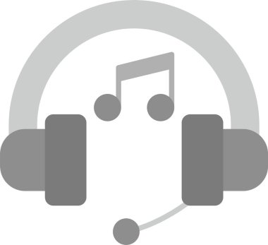 Web Kullanımı için Kulaklık Simgesi, Basit Vektör İllüstrasyonu