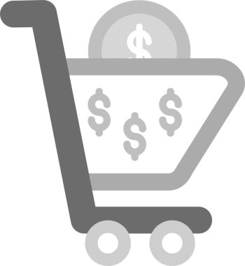 Alışveriş Arabası Simgesi, Web Kullanımı için Basit Vektör İllüstrasyonu