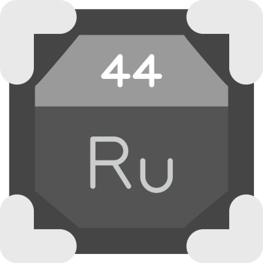 44 Rutenyum Simgesi, Web Kullanımı için Basit Vektör İllüstrasyonu