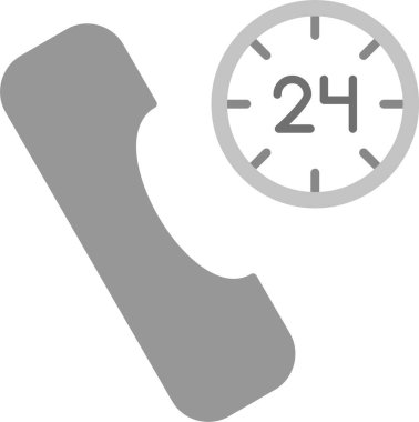 Web Kullanımı için 24 Saat Simgesi, Basit Vektör İllüstrasyonu