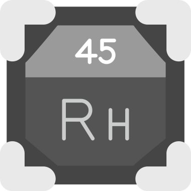 45 Rodyum Simgesi, Web Kullanımı için Basit Vektör İllüstrasyonu