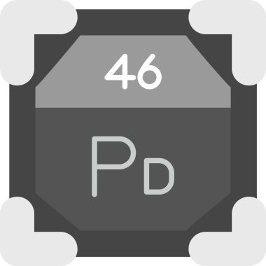 46 Palladium Simgesi, Web Kullanımı için Basit Vektör İllüstrasyonu
