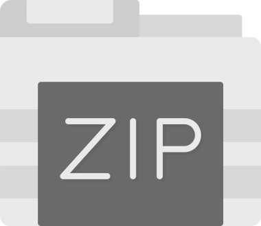 Web Kullanımı için Zip Simgesi, Basit Vektör İllüstrasyonu