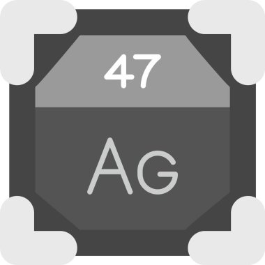 47 Gümüş Simge, Web Kullanımı için Basit Vektör İllüstrasyonu