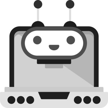robot düz simgesi, vektör illüstrasyonu