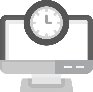 Web Kullanımı için Saat Simgesi, Basit Vektör İllüstrasyonu