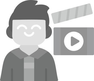 Film Yönetmeni Simgesi, Web Kullanımı için Basit Vektör İllüstrasyonu