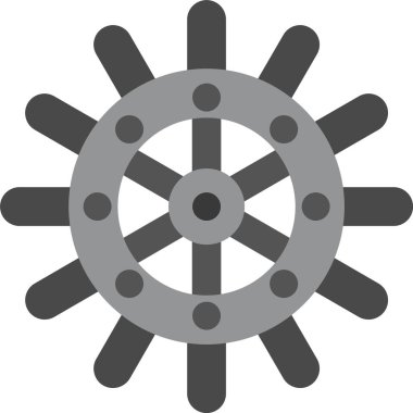ShipWheel Simgesi, Web Kullanımı için Basit Vektör İllüstrasyonu