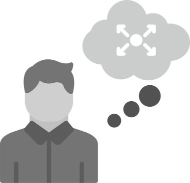 Web Kullanımı için Düşünce Simgesi, Basit Vektör İllüstrasyonu