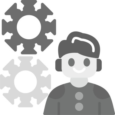 Web Kullanımı için Yönetici Ayrıcalıkları Simgesi, Basit Vektör İllüstrasyonu