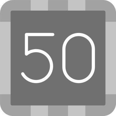 Web Kullanımı için 50 Elli Simge, Basit Vektör İllüstrasyonu