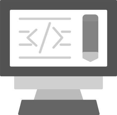 Web Kullanımı için Web Sitesi Tasarımı Simgesi, Basit Vektör İllüstrasyonu