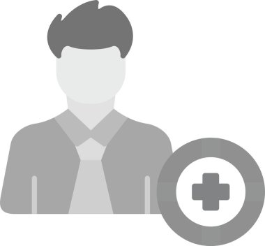 Çapraz simgesi olan doktor avatar, vektör illüstrasyonu