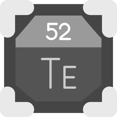 52 Tellurium Simgesi, Web Kullanımı için Basit Vektör İllüstrasyonu