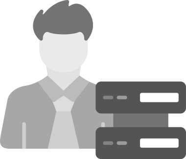 Web kullanımı için Kullanıcı Sunucusu Simgesi, Basit Vektör İllüstrasyonu