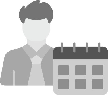 Web Kullanımı için Kullanıcı Takvimi Simgesi, Basit Vektör İllüstrasyonu