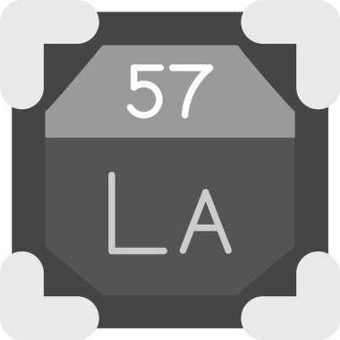 57 Lanthanum Simgesi, Web Kullanımı için Basit Vektör İllüstrasyonu