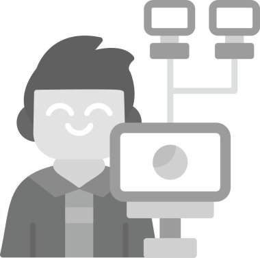 Ağ Yöneticisi Simgesi, Web Kullanımı için Basit Vektör İllüstrasyonu