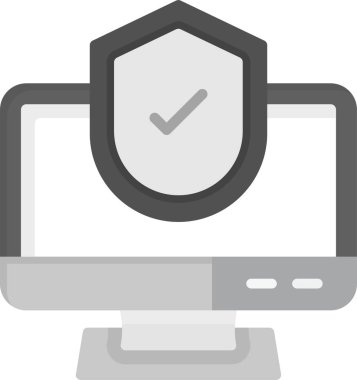 Web kullanımı için Kalkan Simgesi, Basit Vektör İllüstrasyonu