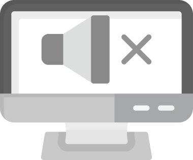 Web Kullanımı için Dilsiz Simgesi, Basit Vektör İllüstrasyonu