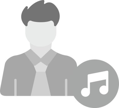 Web Kullanımı için Kullanıcı Müzik Simgesi, Basit Vektör İllüstrasyonu