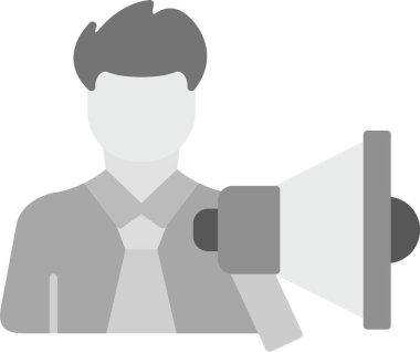 Kullanıcı Megafonu Simgesi, Web Kullanımı için Basit Vektör İllüstrasyonu