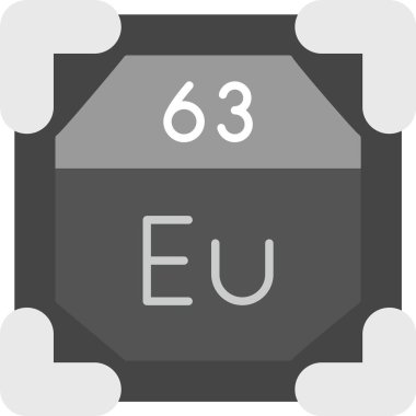 63 Europium Simgesi, Web Kullanımı için Basit Vektör İllüstrasyonu