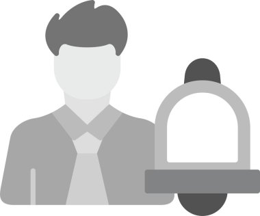 Çan simgesi olan avatar adam, vektör illüstrasyonu